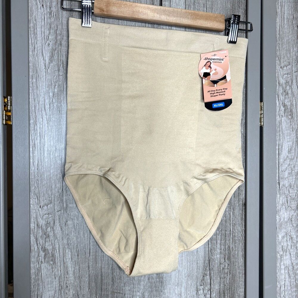 NWT Shapermint Essentials XL/2XL High-Waisted Shaper Panty 54008 Tan